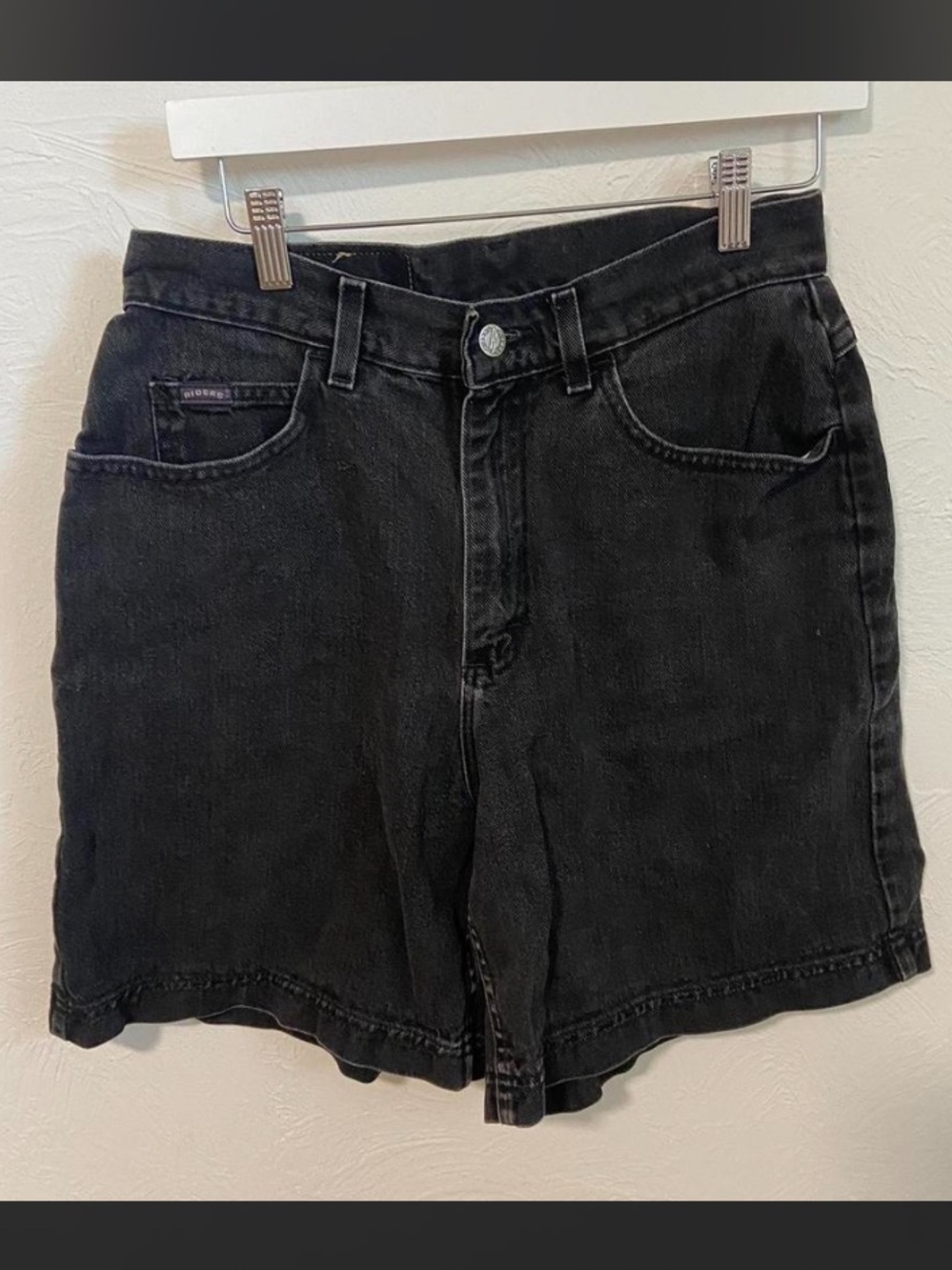 Vintage black denim shorts